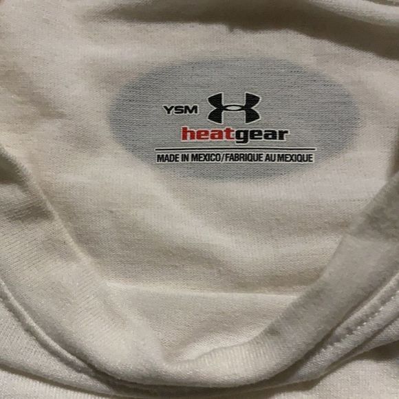 Under Army White Muscle Tank with Black Logo Size Youth Small - Picture 2 of 4